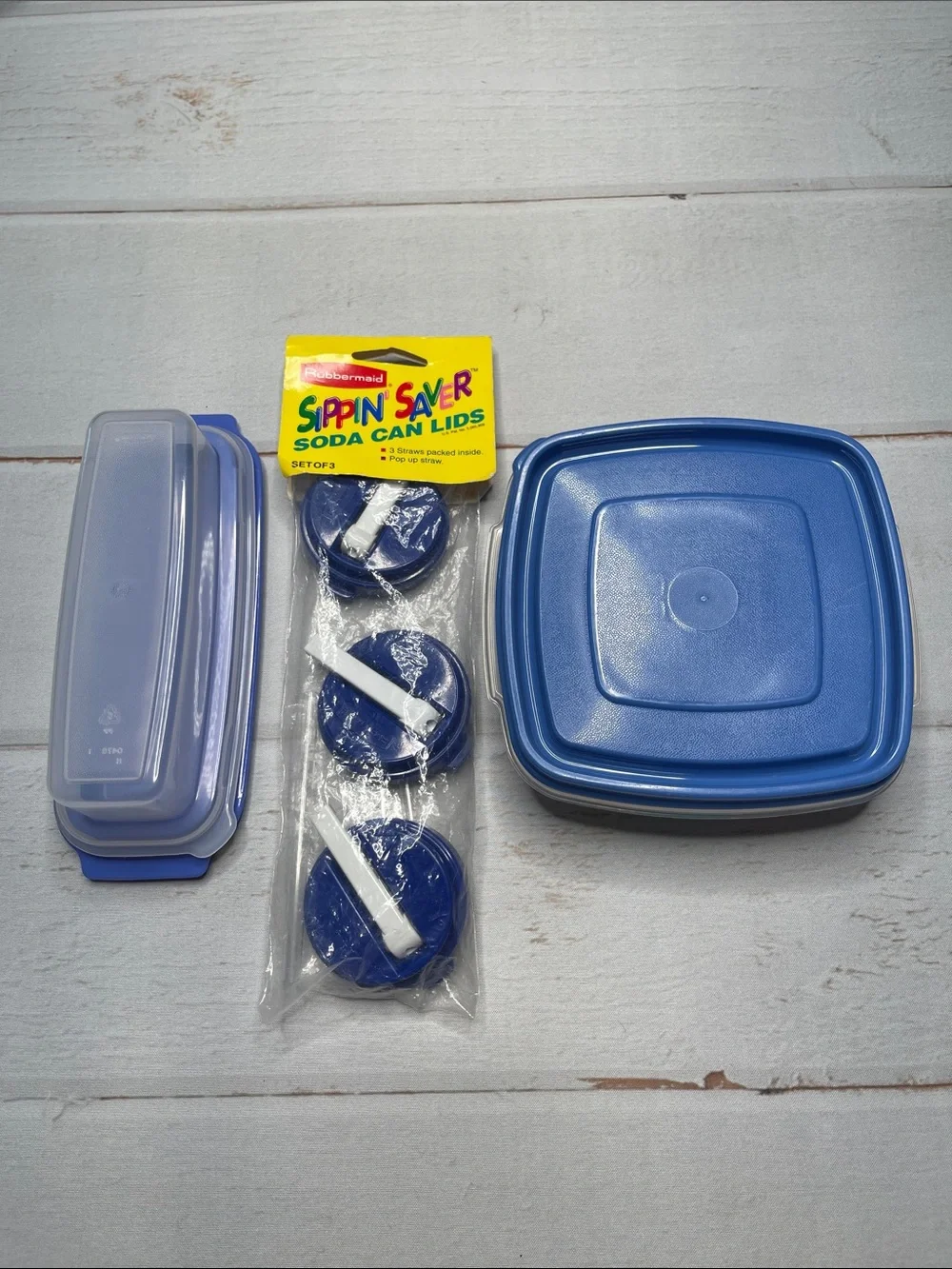 Vintage Rubbermaid Bundle Butter Container Sippin Saver Lids Sandwich Keeper